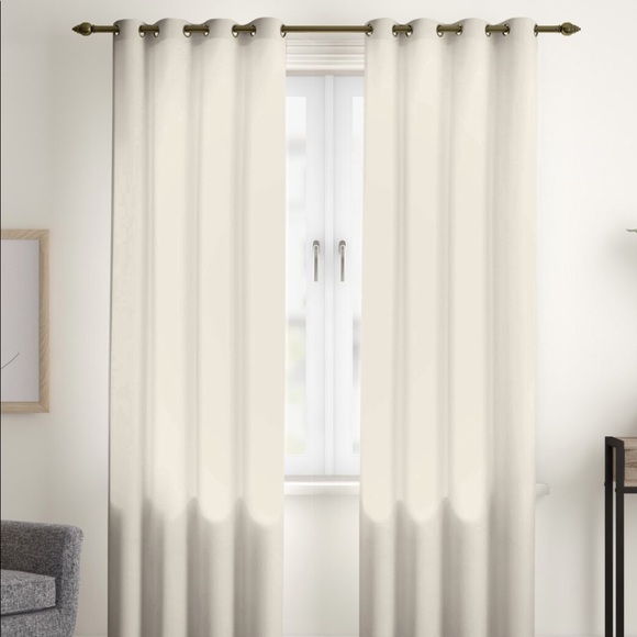 Semi-sheer thermal grommet single curtain panel - Picture 2 of 4